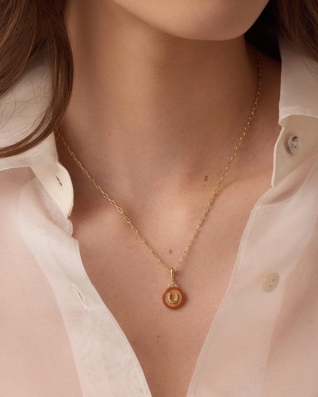Power Gemstone Parker Charm Necklace Abundance || option::18k Gold Plated, Citrine - Abundance