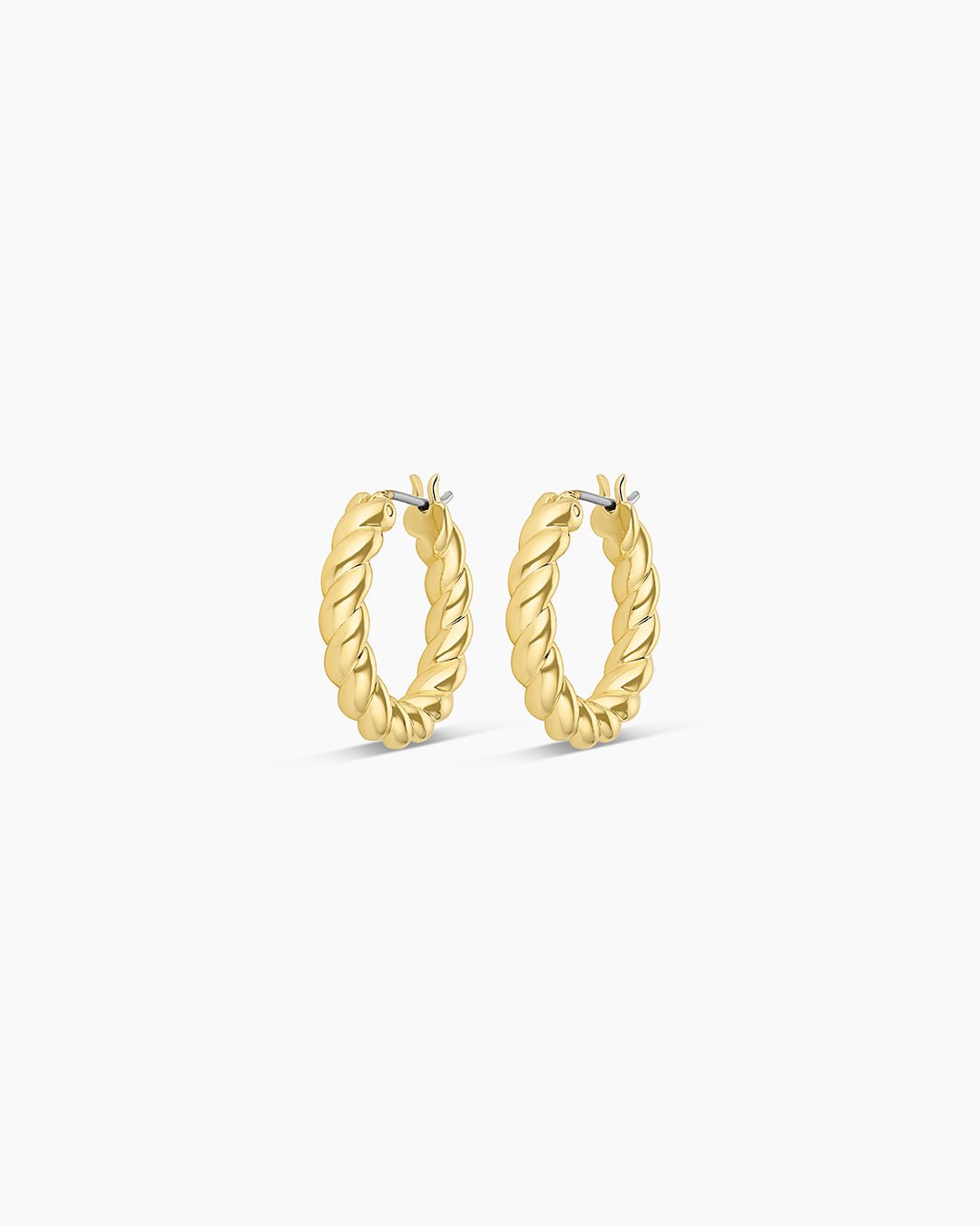 Crew Hoops Twisted 18k Gold Plated hoops || option::18k Gold Plated