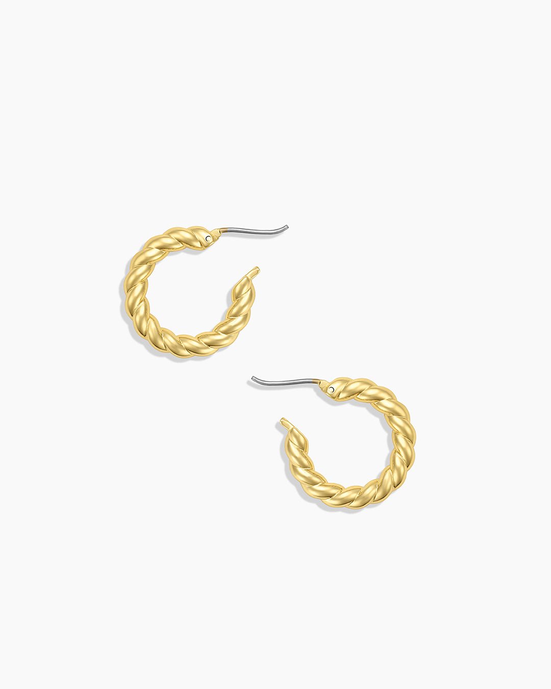 Crew Hoops Twisted 18k Gold Plated hoops || option::18k Gold Plated