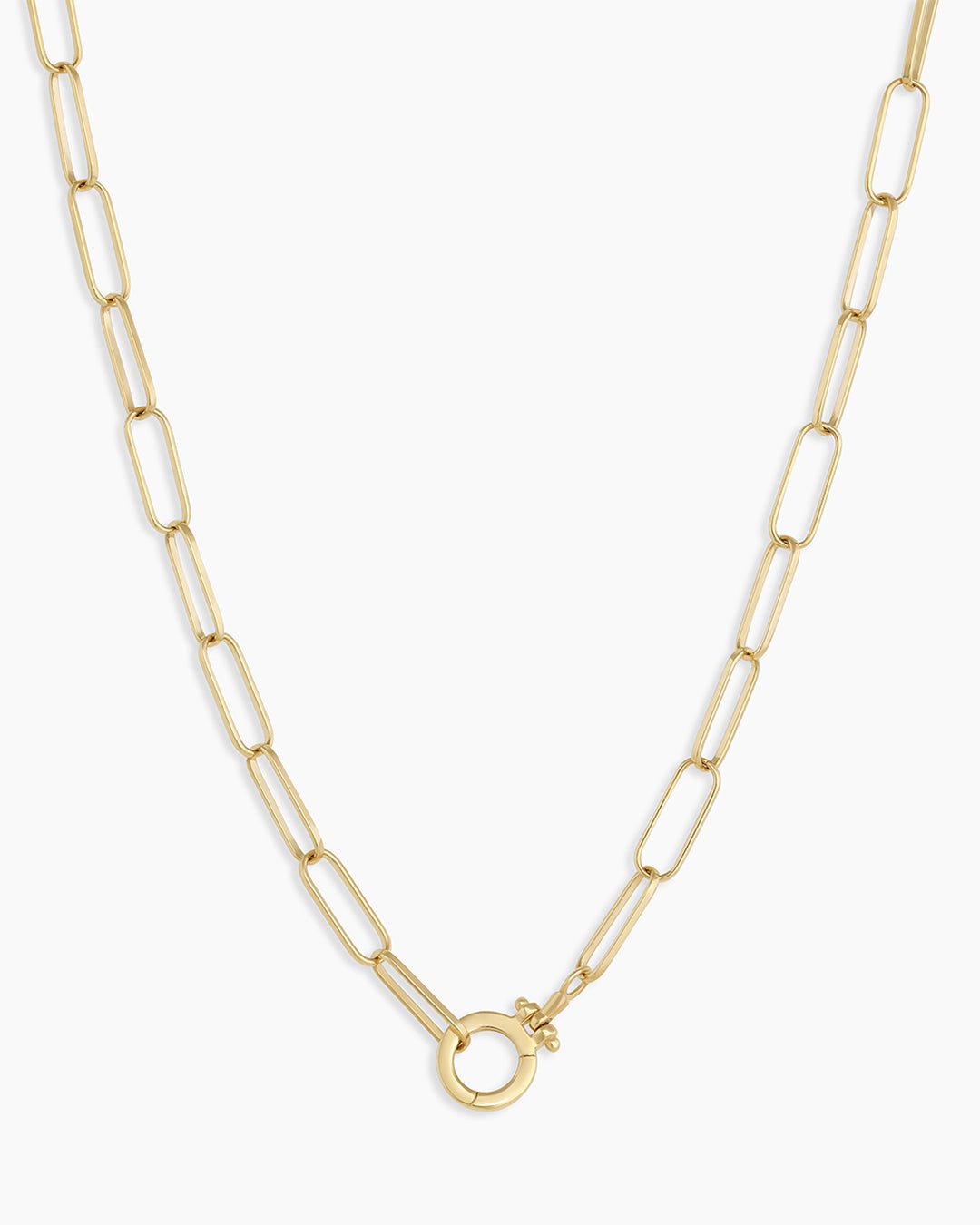 Woman wearing Parker Necklace || option::14k Solid Gold