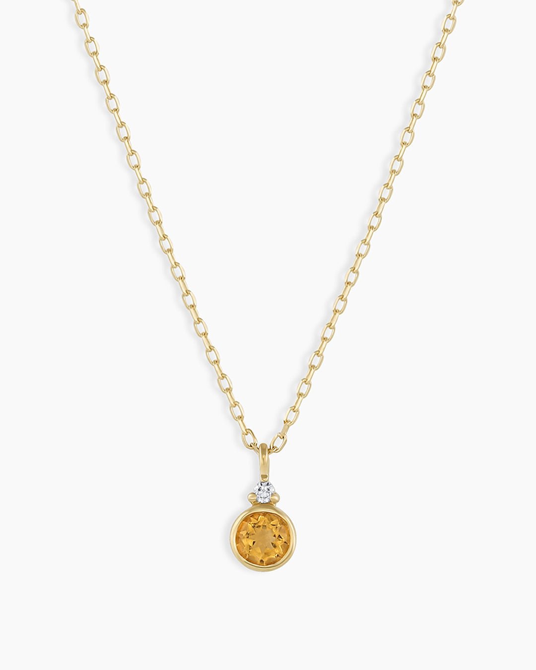 Citrine Birthstone Necklace November Birthstone Necklace || option::14k Solid Gold, Citrine - November