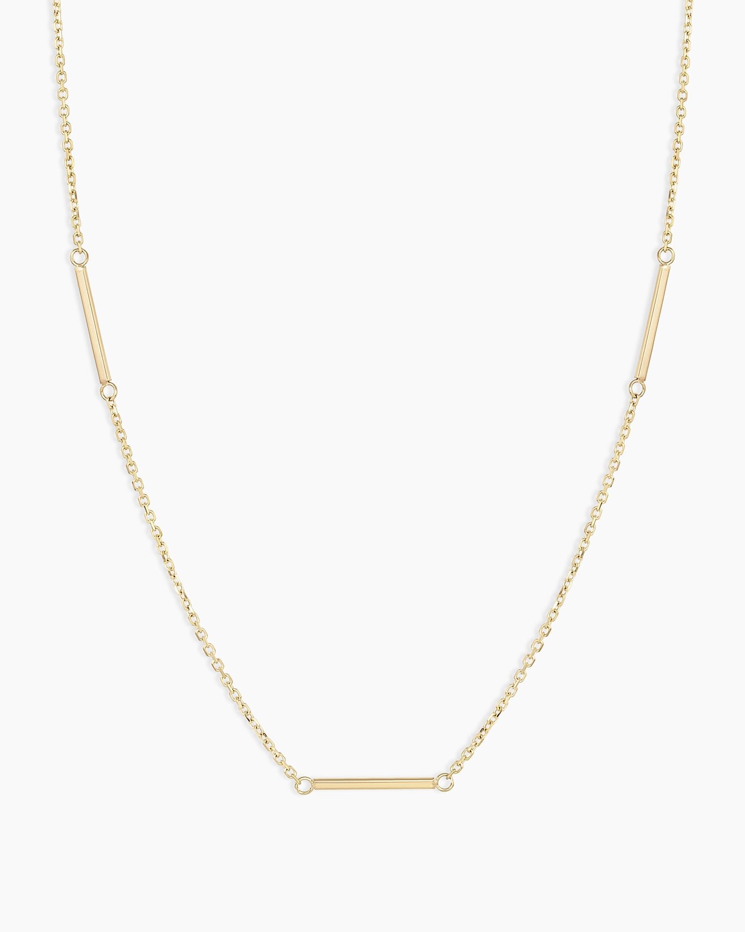 Rose Bar Necklace || option::14k Solid Gold